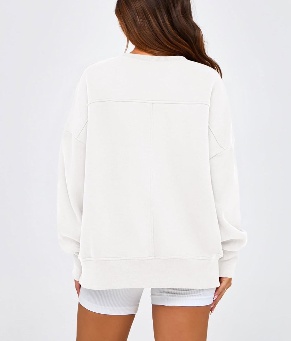 ✨Women's Casual Crewneck Sweatshirts Long Sleeve Side Slit Fleece Pullover Tops