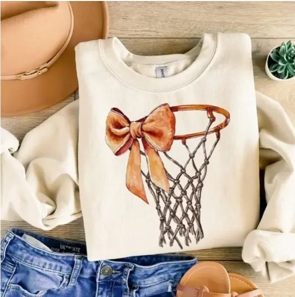 Basketball Hoop Bow Sweatshirt