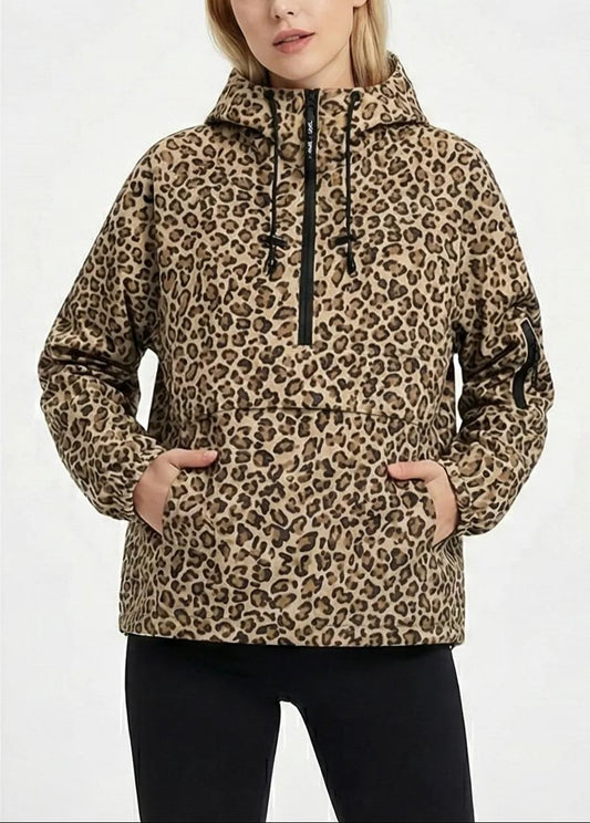 ⏰Hot Sale-Fleece-lined Waterproof Raincoat Hoodie With Kangaroo Pocket