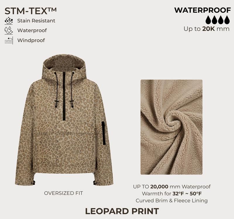 ⏰Hot Sale-Fleece-lined Waterproof Raincoat Hoodie With Kangaroo Pocket