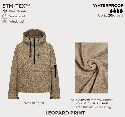 ⏰Hot Sale-Fleece-lined Waterproof Raincoat Hoodie With Kangaroo Pocket