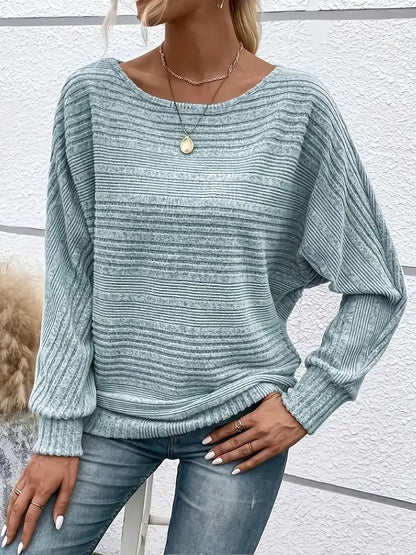 ✨Women's Soft Solid Batwing Sleeve Pullover Long Sleeve Top