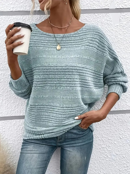✨Women's Soft Solid Batwing Sleeve Pullover Long Sleeve Top