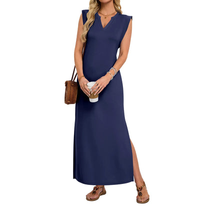 ⏰Hot Sale-Women's Sleeveless V Neck Split Maxi Dress