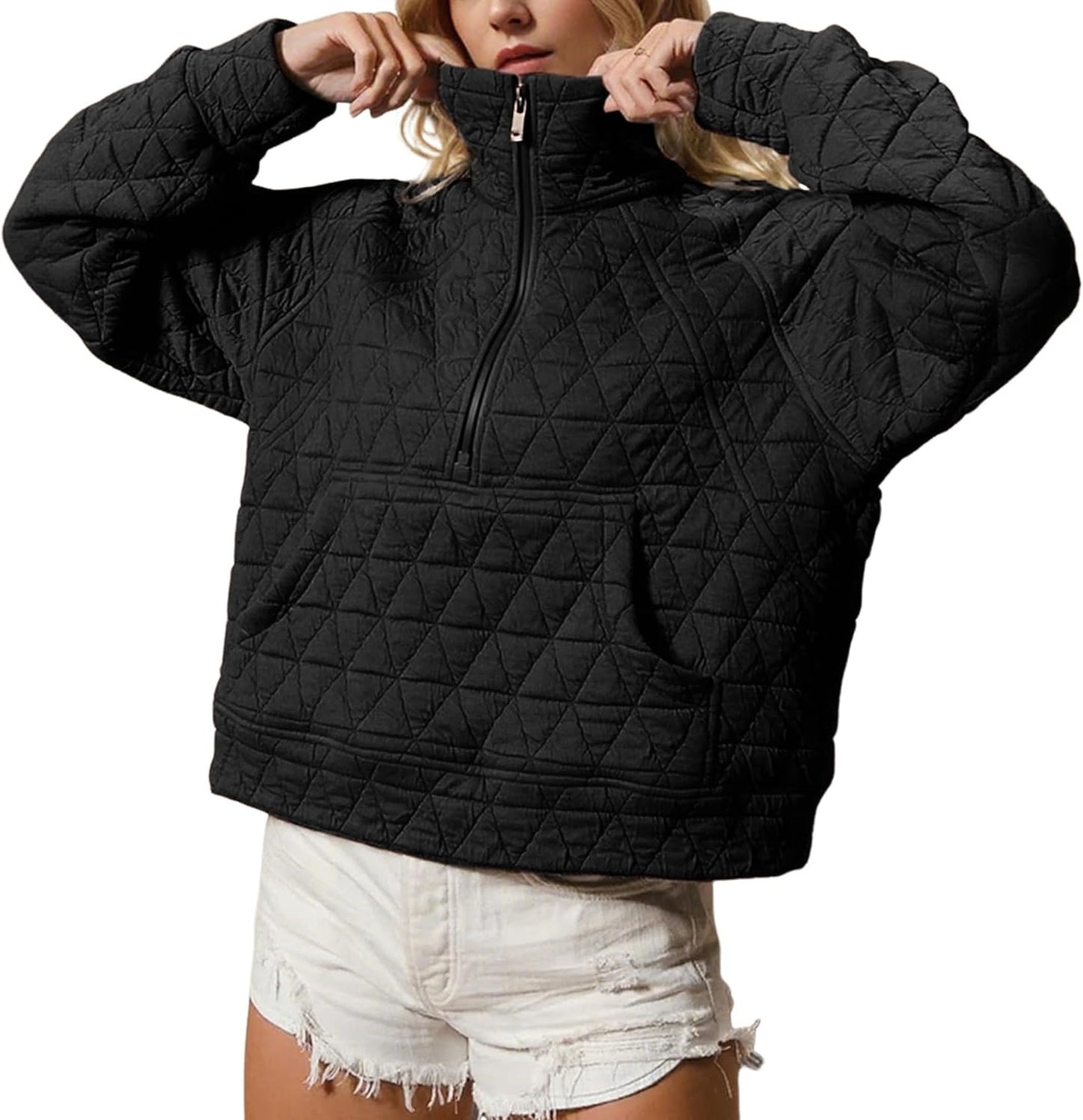 Women's Half-Zip Quilted Jacket Pullover