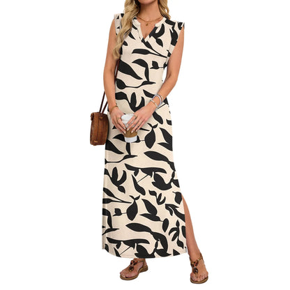 ⏰Hot Sale-Women's Sleeveless V Neck Split Maxi Dress