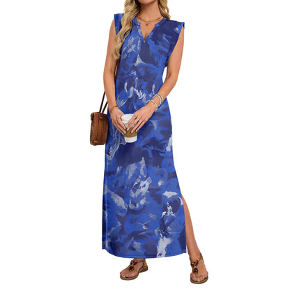 ⏰Hot Sale-Women's Sleeveless V Neck Split Maxi Dress