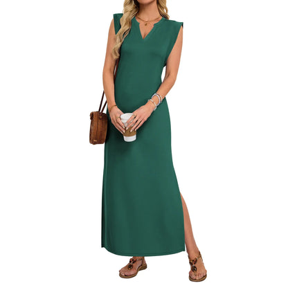 ⏰Hot Sale-Women's Sleeveless V Neck Split Maxi Dress