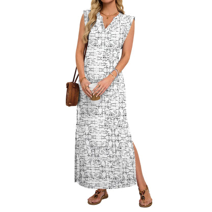 ⏰Hot Sale-Women's Sleeveless V Neck Split Maxi Dress