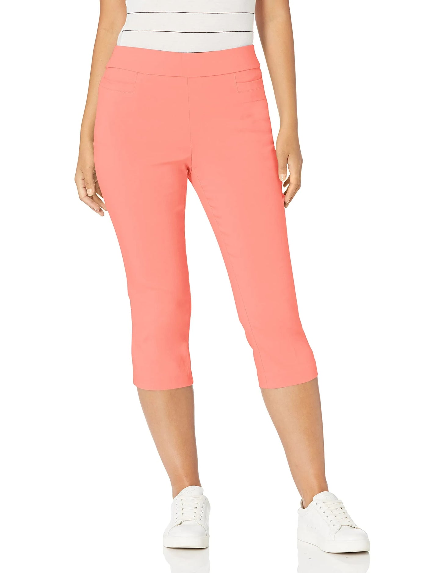 Women's High Waist Pull on Capri L Pocket