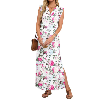 ⏰Hot Sale-Women's Sleeveless V Neck Split Maxi Dress