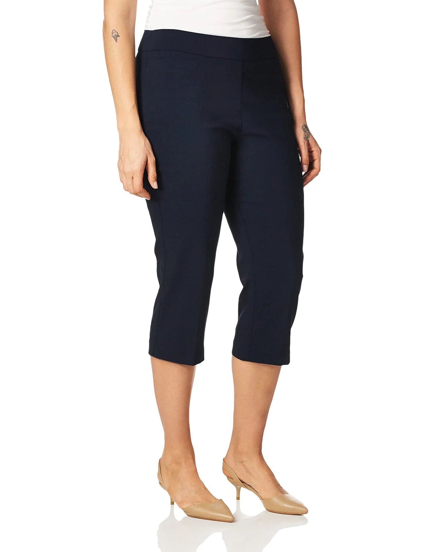 Women's High Waist Pull on Capri L Pocket