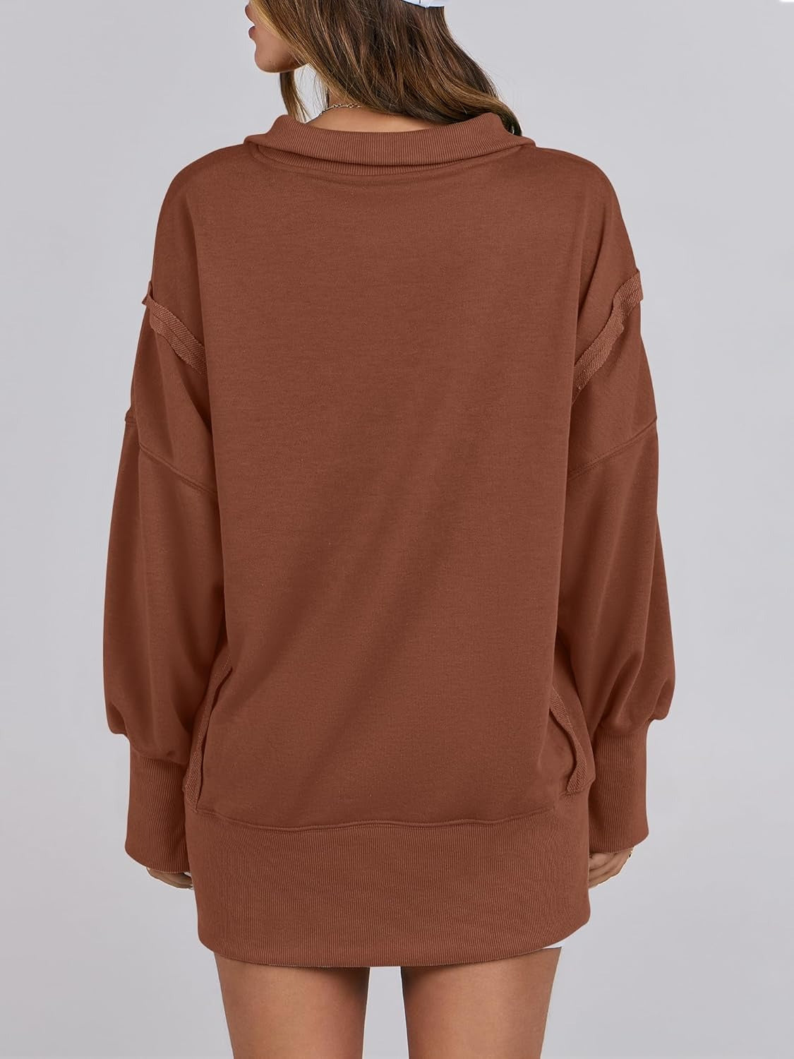 ✨Women's Oversized High Low Split Button Up Henley Pullover Top