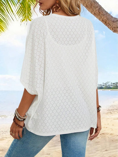 HOT SALE Women's Casual Lightweight Half Sleeve Hollow Cardigan
