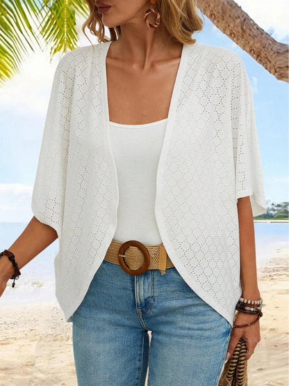 HOT SALE Women's Casual Lightweight Half Sleeve Hollow Cardigan
