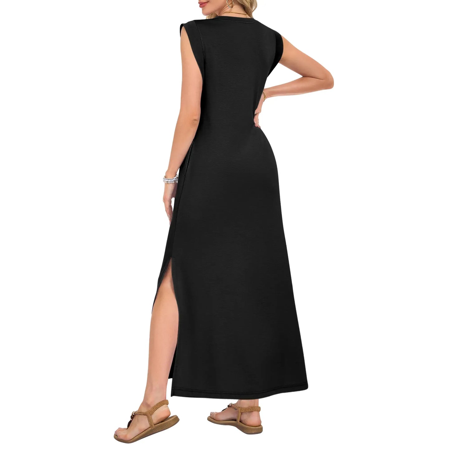 ⏰Hot Sale-Women's Sleeveless V Neck Split Maxi Dress