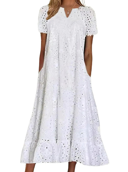 ⏰Hot Sale-Women's Elegant Cutout V-Neck Maxi Dress