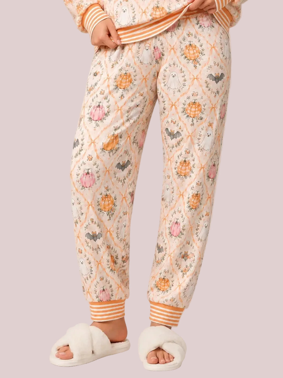 Women's Cute Holiday‑Print Pajama Set