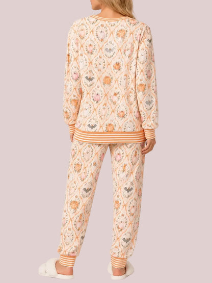 Women's Cute Holiday‑Print Pajama Set