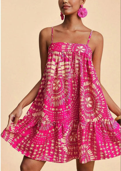 Womens Casual Beach Print Sundress Bohemian Lightweight Breathable Vacation Dress
