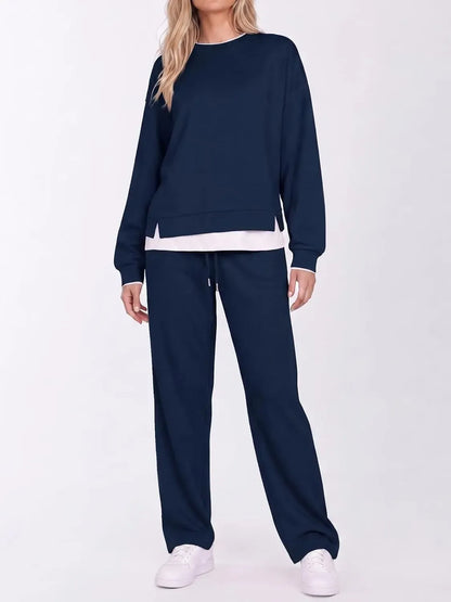 Limited time sale🔥Women's Fake Two‑Piece Sweatshirt Set