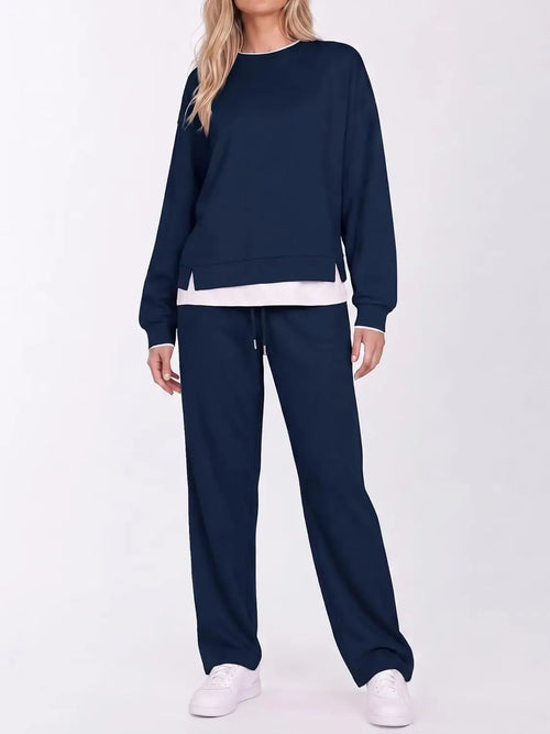 Limited time sale🔥Women's Fake Two‑Piece Sweatshirt Set