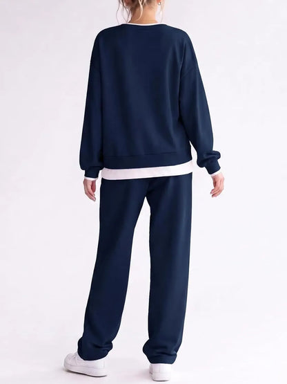 Limited time sale🔥Women's Fake Two‑Piece Sweatshirt Set