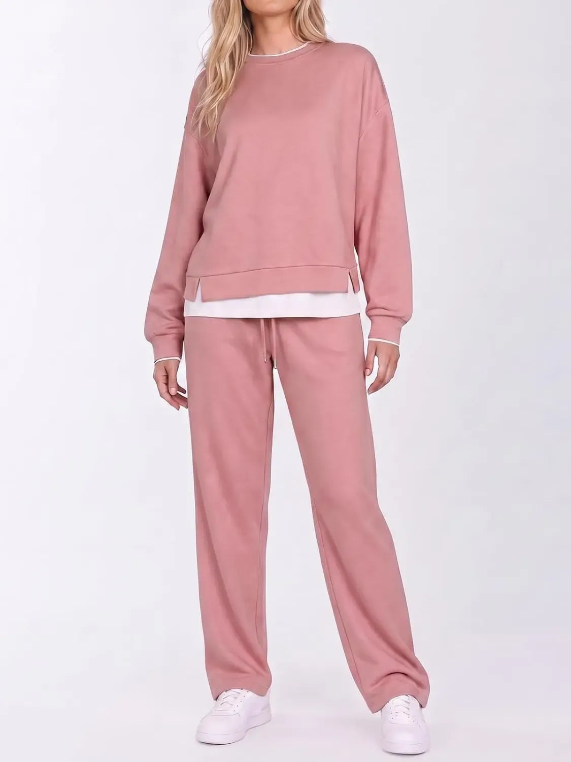 Limited time sale🔥Women's Fake Two‑Piece Sweatshirt Set