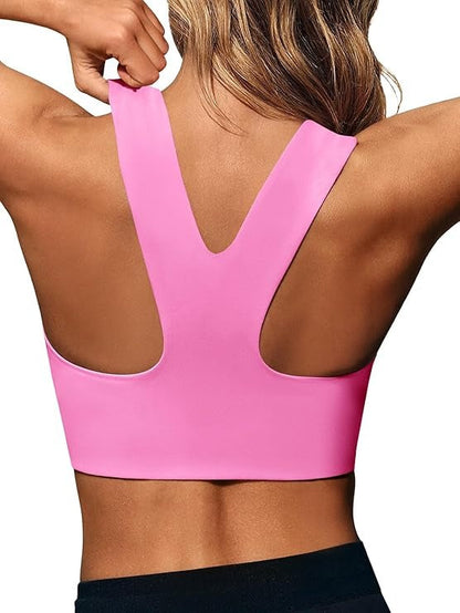 Womens Buttery Soft Square Neck Sports Bras Longline Yoga Workout Running Crop Tops