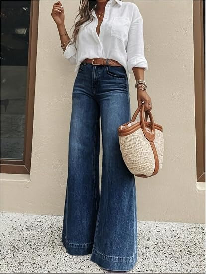Limited time sale🔥Women's High Waisted Stretchy Baggy Denim Pants