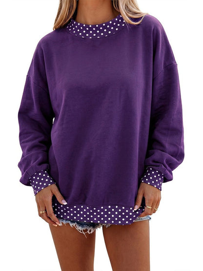 Women's Color Block Print Long Sleeve Top