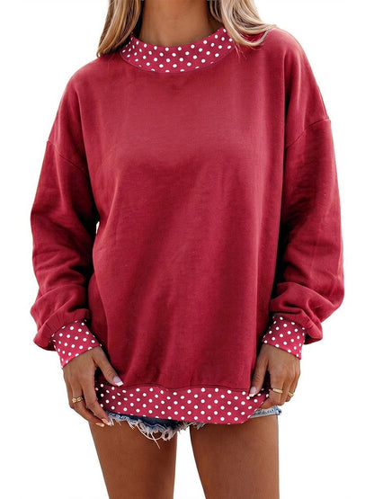 Women's Color Block Print Long Sleeve Top