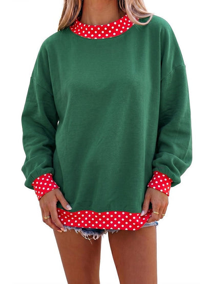 Women's Color Block Print Long Sleeve Top