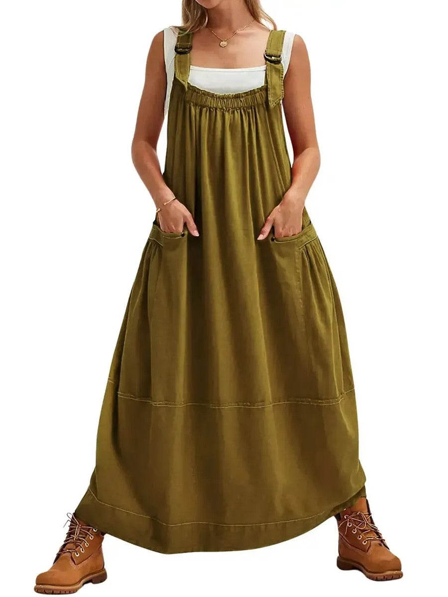 Limited time sale🔥Women's Versatile Overall Maxi Dress