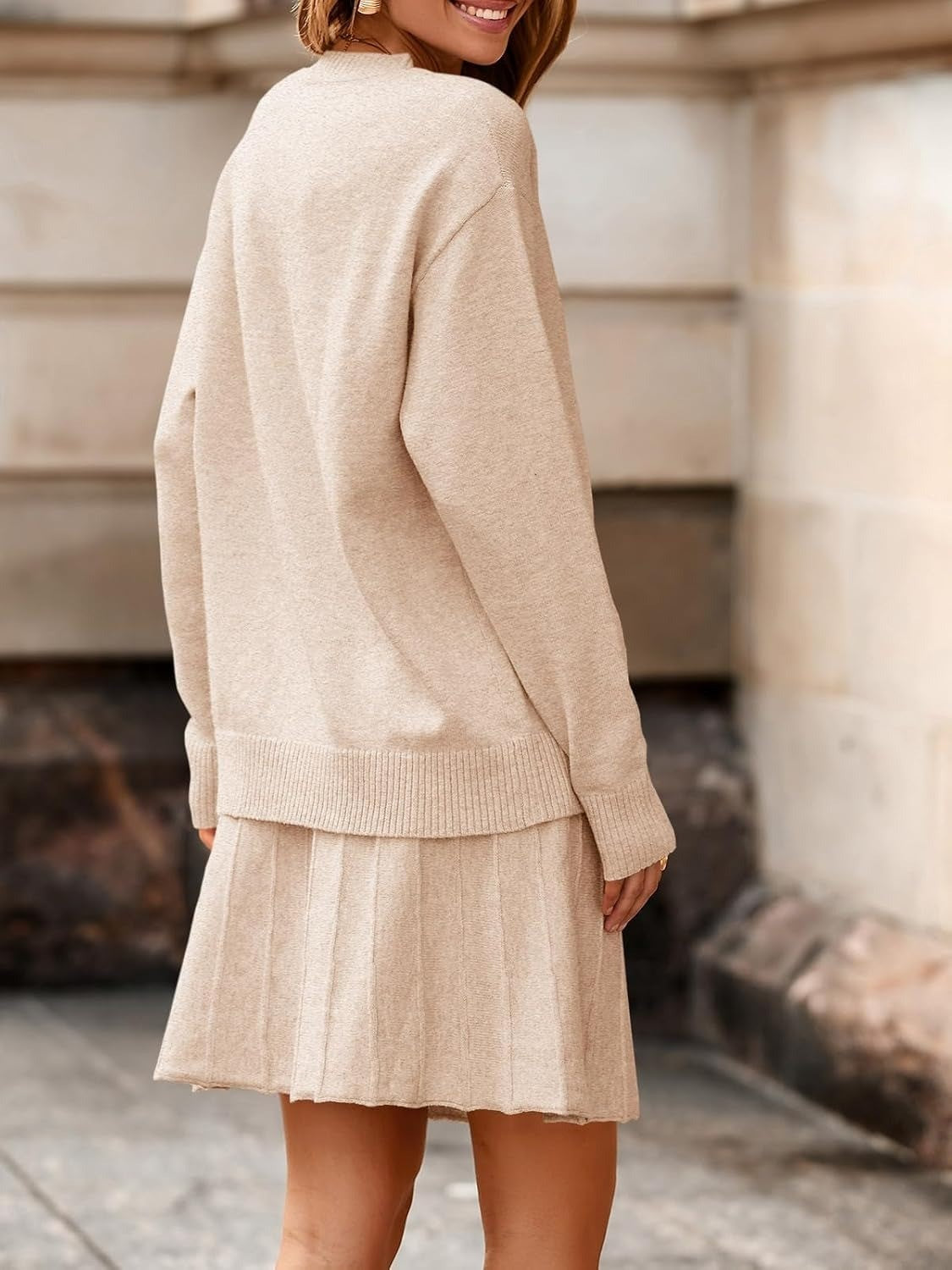 Women's Knit Sweater Skirt Set