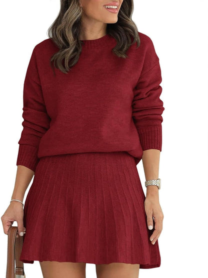 Women's Knit Sweater Skirt Set