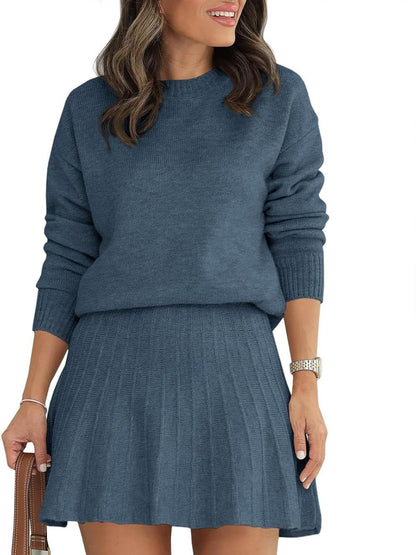 Women's Knit Sweater Skirt Set