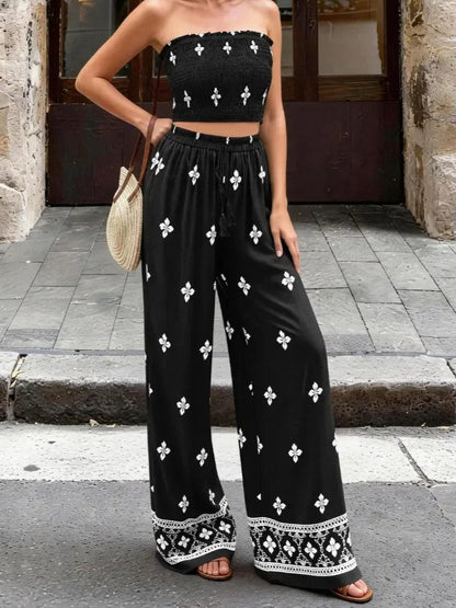 Bohemian Vacation Strapless Tube Top Matching Set