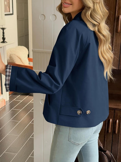 Womens Cropped Trench Coat Lightweight  Jacket Fall Windbreaker  Outerwear