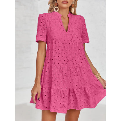 Women’s Summer Lace Dresses Eyelet Casual Flowy Babydoll Swing