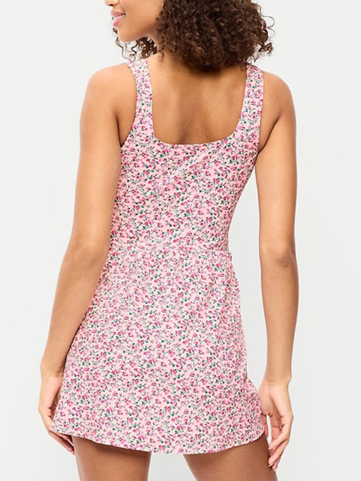 Matte Side-Tie Swim Dress