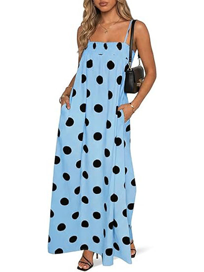 ⏰Hot Sale-Women's Casual Spaghetti Maxi Dress with Pockets