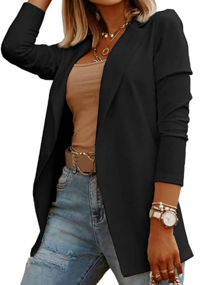 Womens Casual Long Sleeve Blazers Open Front Jacket