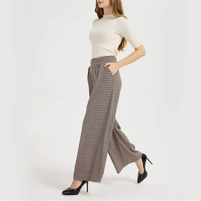 Women High Waist Casual Wide Leg Trousers