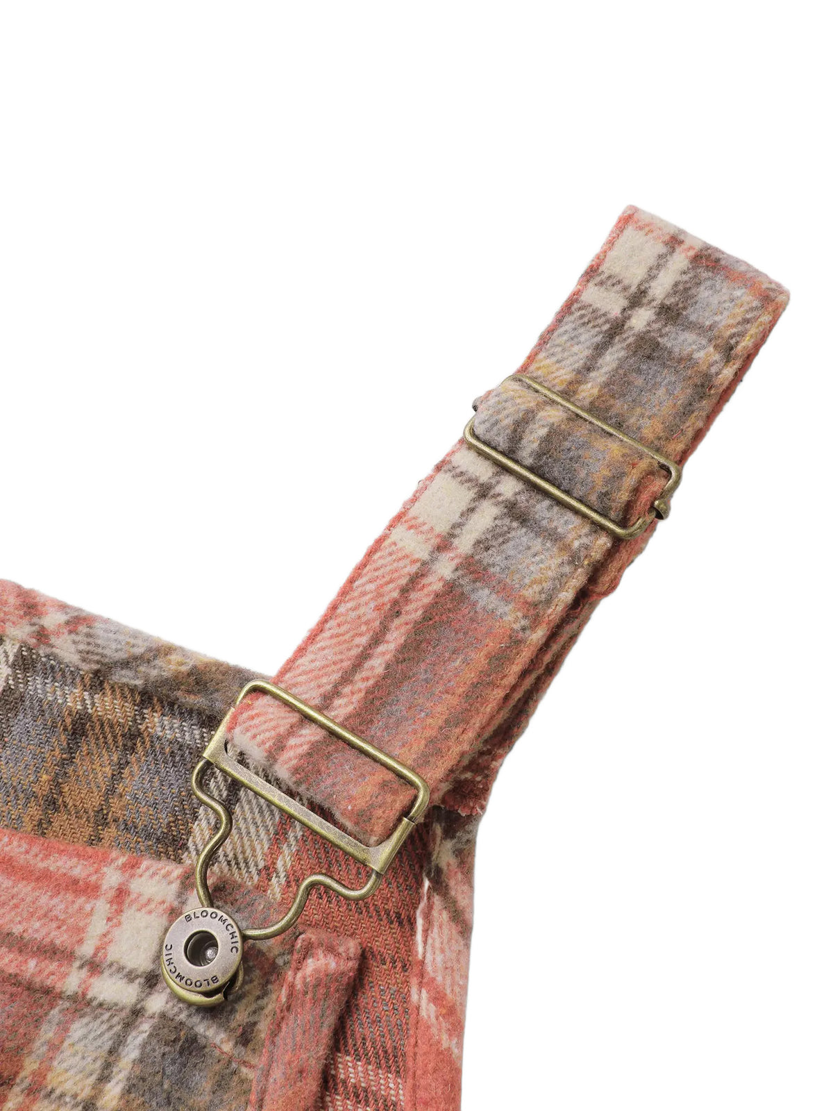 Plaid Wide Leg Overalls For Pumpkin Patch