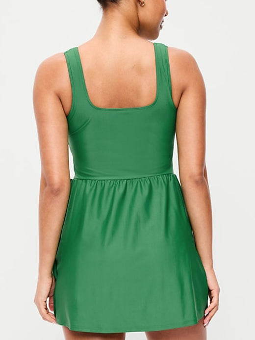 Matte Side-Tie Swim Dress