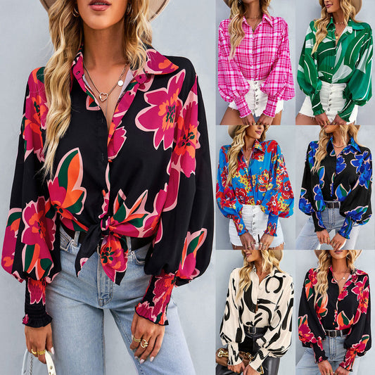 2023 New Ladies Long Sleeve Printed Shirt