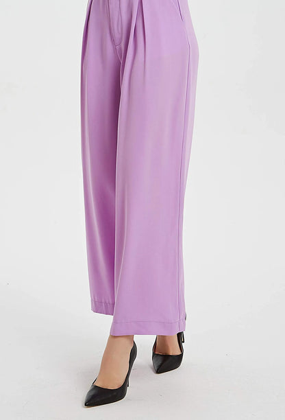 Women High Waist Casual Wide Leg Trousers