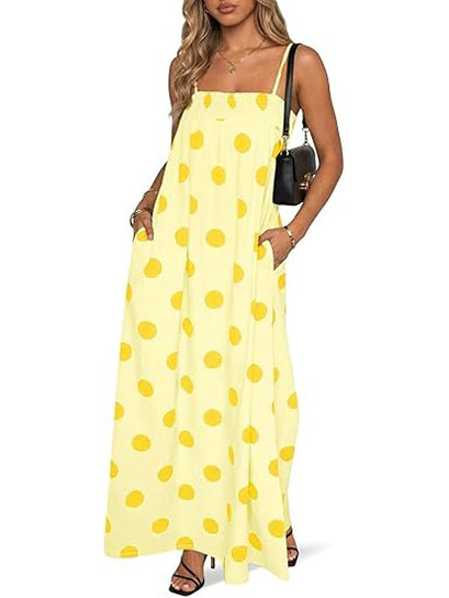 ⏰Hot Sale-Women's Casual Spaghetti Maxi Dress with Pockets