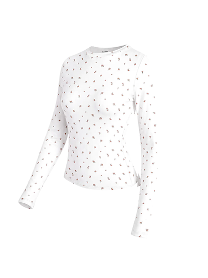 Multi‑Pattern Long Sleeve Top&Leopard Polka Dot Floral Solid Casual Stretchy Women Top